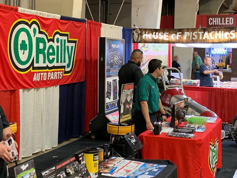 O'Reilly booth at the Grand National Roadster Show